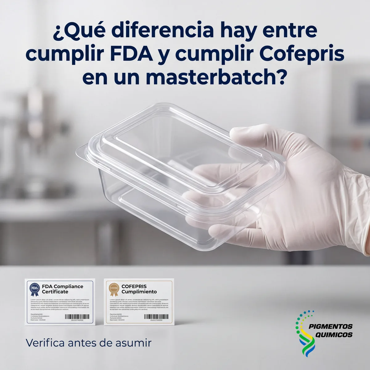 ¿Qué diferencia hay entre cumplir FDA y cumplir Cofepris en un masterbatch?